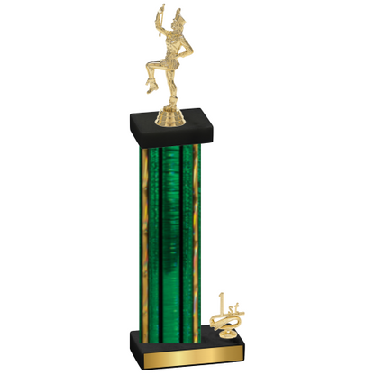 Accented Single Green Glacier First Place Majorette Trophy