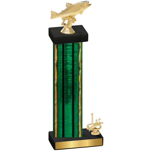 Accented Single Green Glacier First Place Fishing Trophy