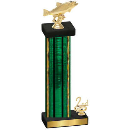 Accented Single Green Glacier Second Place Fishing Trophy