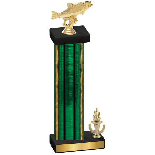 Accented Single Green Glacier Victory Fishing Trophy