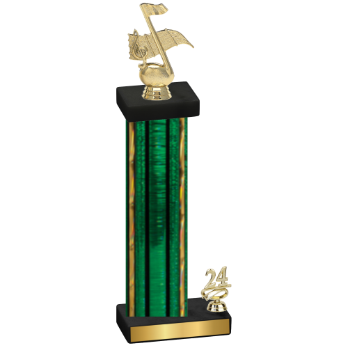 Accented Single Green Glacier Year Music Trophy