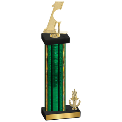 Accented Single Green Glacier Victory Golf Trophy