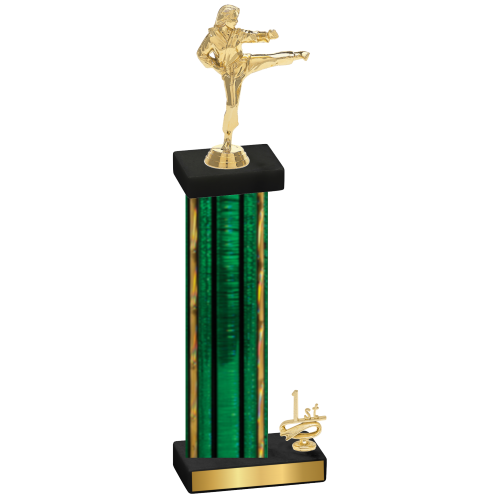 Accented Single Green Glacier First Place Karate Trophy