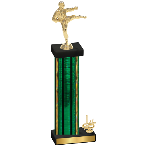 Accented Single Green Glacier First Place Karate Trophy