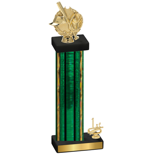 Accented Single Green Glacier First Place Baseball Trophy