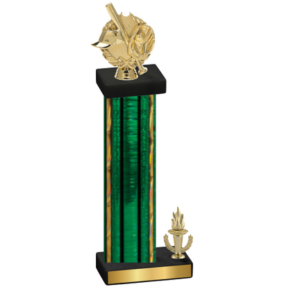 Accented Single Green Glacier Victory Baseball Trophy