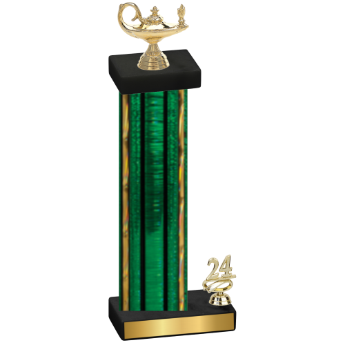 Accented Single Green Glacier Year Academics Trophy