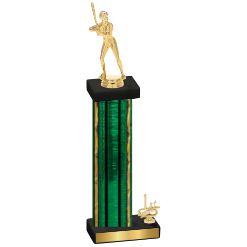 Accented Single Green Glacier First Place Softball Trophy