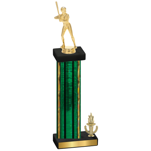 Accented Single Green Glacier Victory Softball Trophy