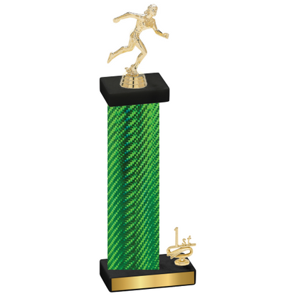 Accented Single Green Carbon Fiber First Place Running Trophy