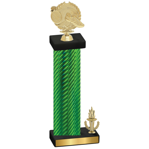 Accented Single Green Carbon Fiber Victory Running Trophy