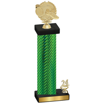 Accented Single Green Carbon Fiber Year Running Trophy