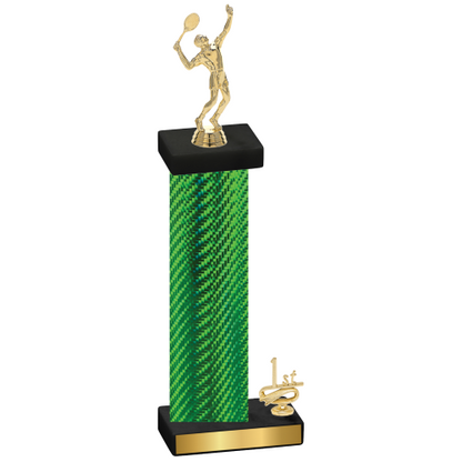 Accented Single Green Carbon Fiber First Place Tennis Trophy