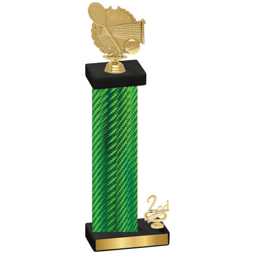 Accented Single Green Carbon Fiber Second Place Tennis Trophy