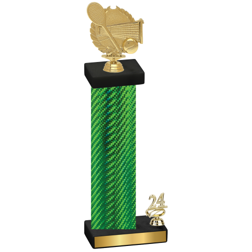 Accented Single Green Carbon Fiber Year Tennis Trophy