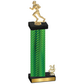 Accented Single Green Carbon Fiber Year Football Trophy