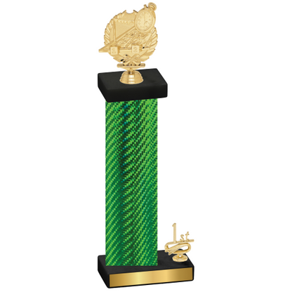 Accented Single Green Carbon Fiber First Place Swimming Trophy