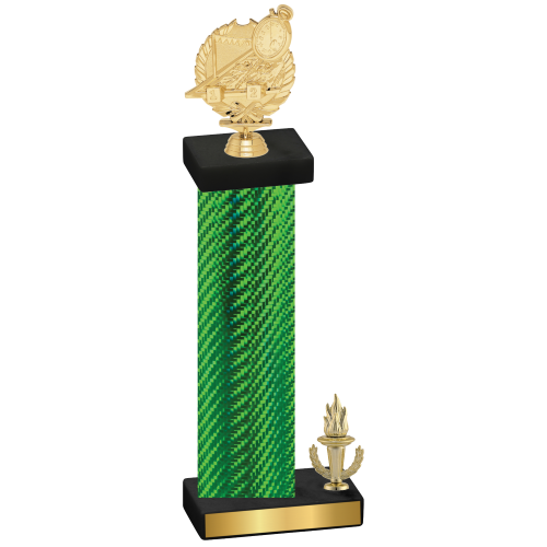 Accented Single Green Carbon Fiber Victory Swimming Trophy