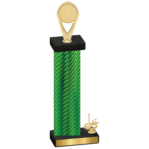 Accented Single Green Carbon Fiber First Place Insert Trophy