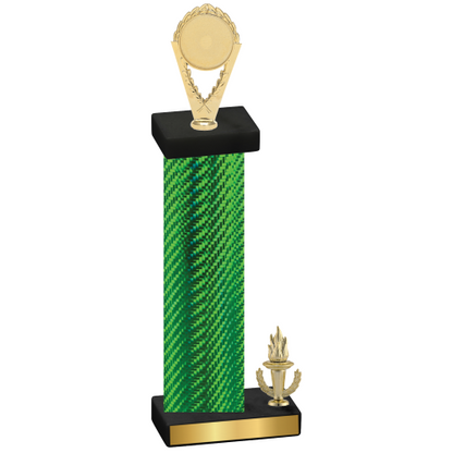 Accented Single Green Carbon Fiber Victory Insert Trophy