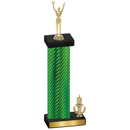 Accented Single Green Carbon Fiber Victory Victory Trophy