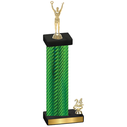 Accented Single Green Carbon Fiber Year Victory Trophy