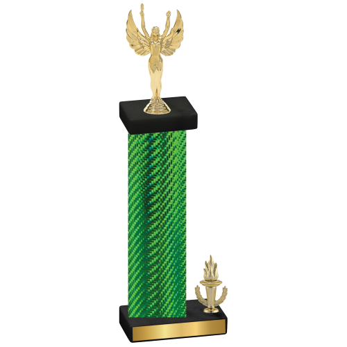 Accented Single Green Carbon Fiber Victory Victory Trophy