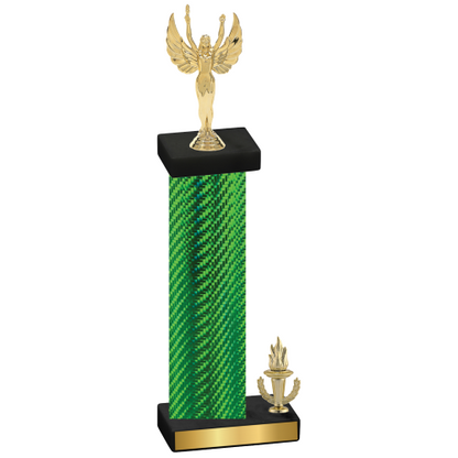 Accented Single Green Carbon Fiber Victory Victory Trophy