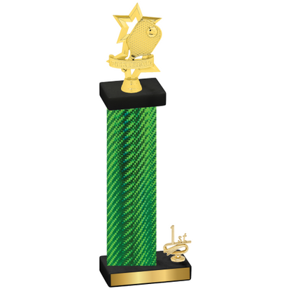 Accented Single Green Carbon Fiber First Place Pickleball Trophy