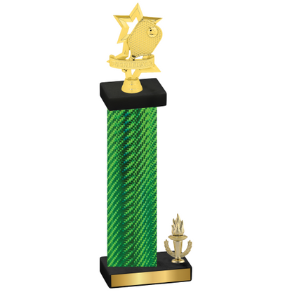 Accented Single Green Carbon Fiber Victory Pickleball Trophy