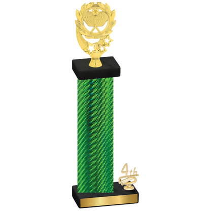 Accented Single Green Carbon Fiber Fourth Place Pickleball Trophy