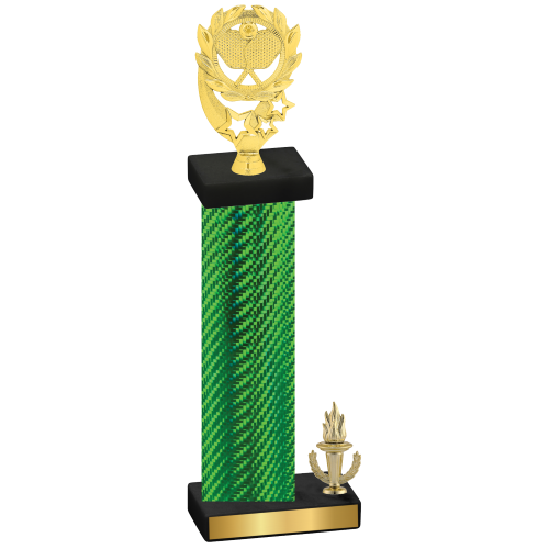 Accented Single Green Carbon Fiber Victory Pickleball Trophy