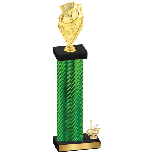 Accented Single Green Carbon Fiber First Place Pickleball Trophy