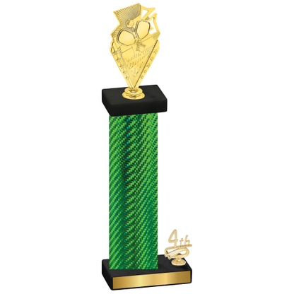 Accented Single Green Carbon Fiber Fourth Place Pickleball Trophy