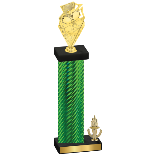 Accented Single Green Carbon Fiber Victory Pickleball Trophy