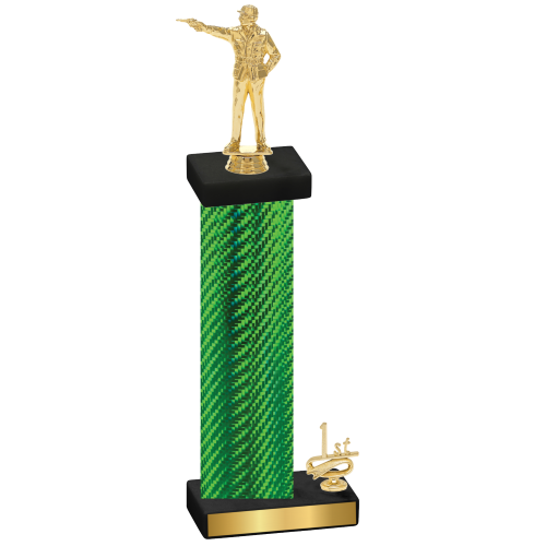 Accented Single Green Carbon Fiber First Place Shooter Trophy