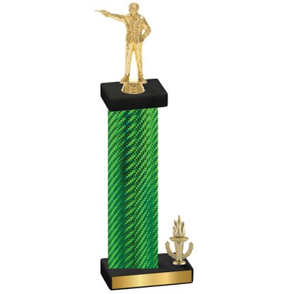 Accented Single Green Carbon Fiber Victory Shooter Trophy