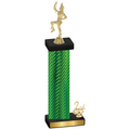 Accented Single Green Carbon Fiber Second Place Majorette Trophy