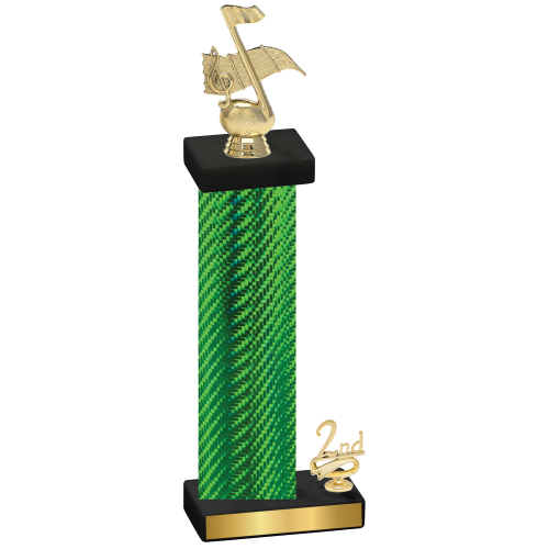 Accented Single Green Carbon Fiber Second Place Music Trophy