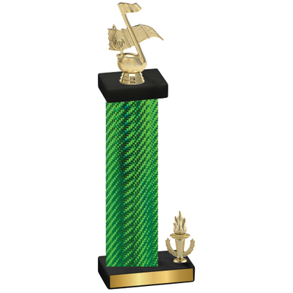 Accented Single Green Carbon Fiber Victory Music Trophy