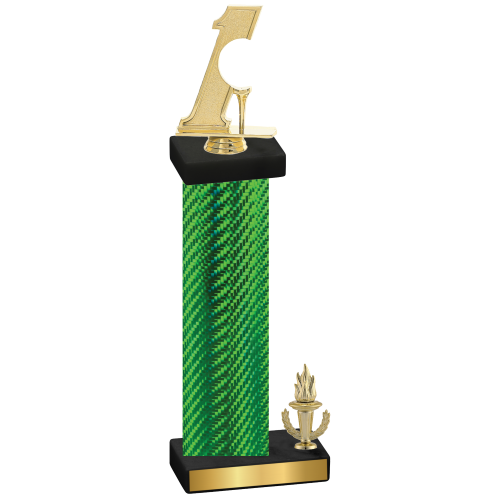 Accented Single Green Carbon Fiber Victory Golf Trophy