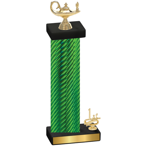 Accented Single Green Carbon Fiber First Place Academics Trophy