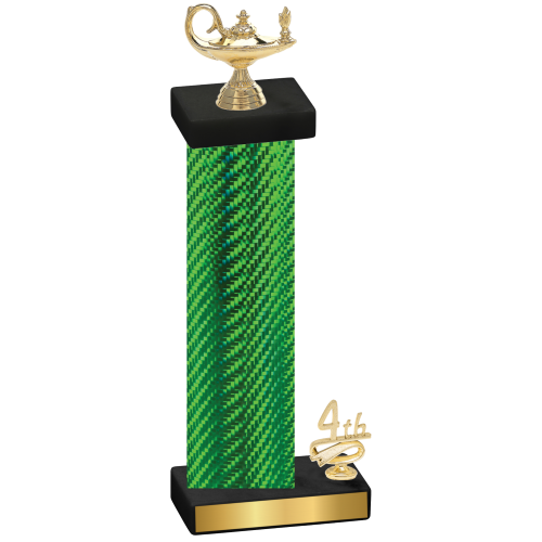 Accented Single Green Carbon Fiber Fourth Place Academics Trophy