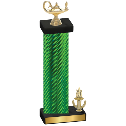 Accented Single Green Carbon Fiber Victory Academics Trophy