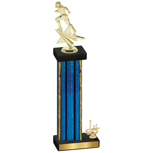 Accented Single Blue Glacier First Place Football Trophy