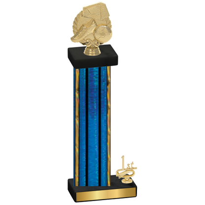 Accented Single Blue Glacier First Place Soccer Trophy