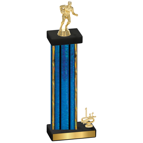 Accented Single Blue Glacier First Place Rugby Trophy