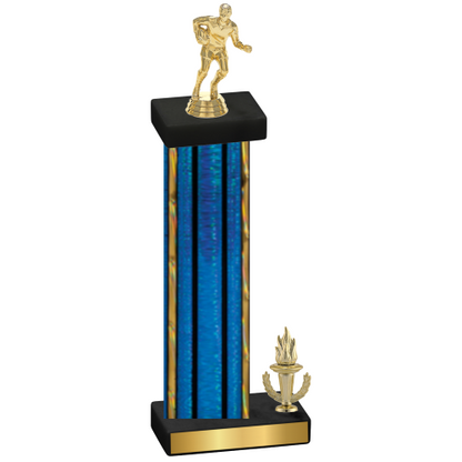 Accented Single Blue Glacier Victory Rugby Trophy