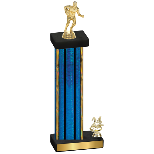 Accented Single Blue Glacier Year Rugby Trophy