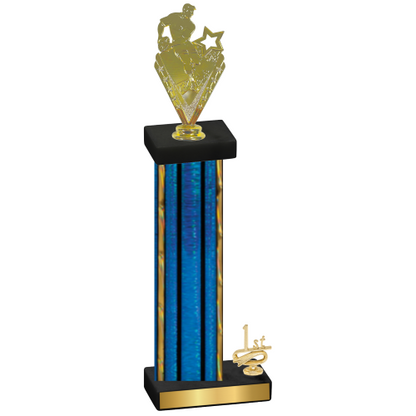 Accented Single Blue Glacier First Place Rugby Trophy